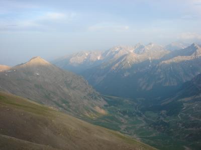 Vue sur
          la montagne du soir