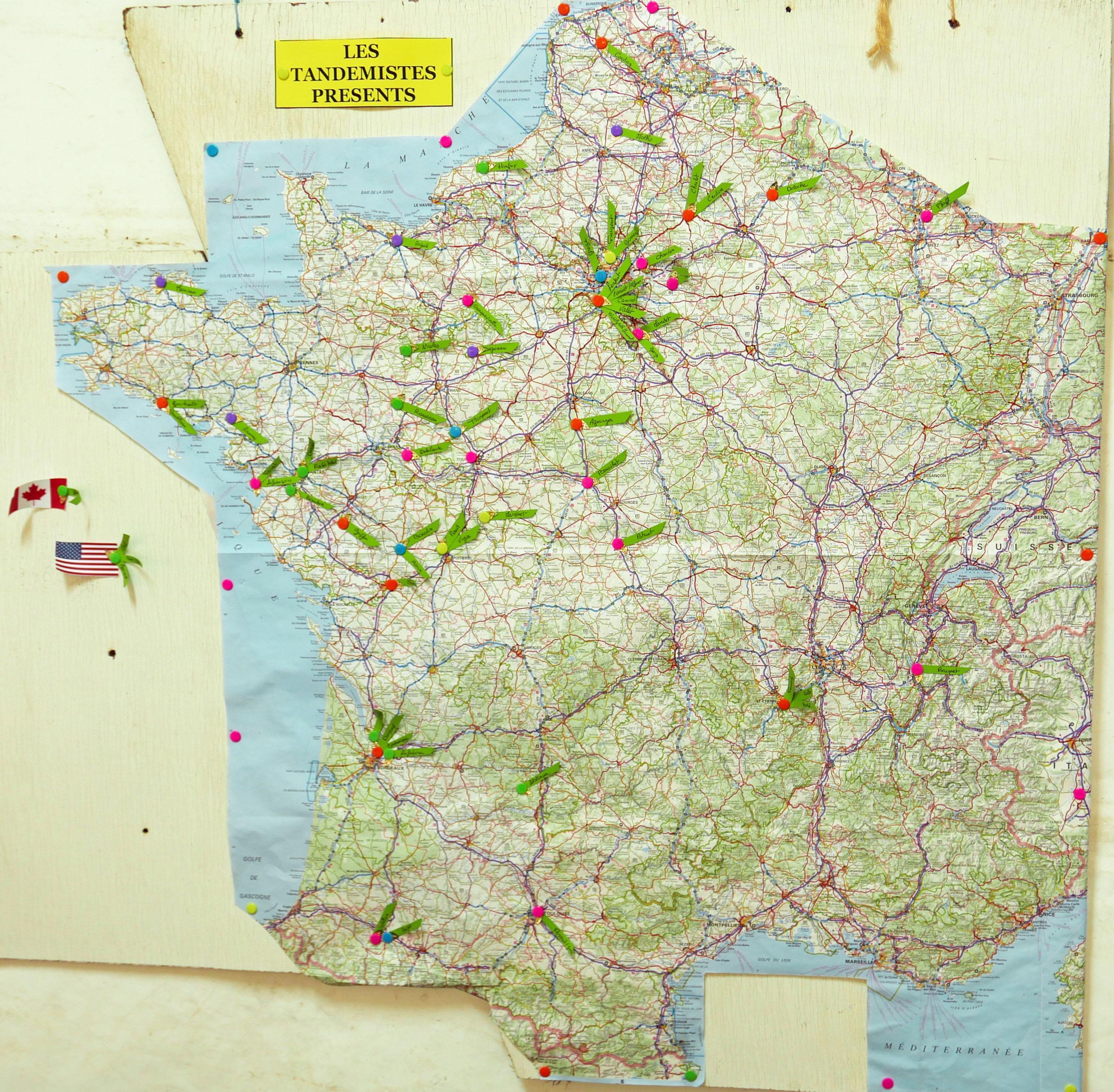 Carte des participants